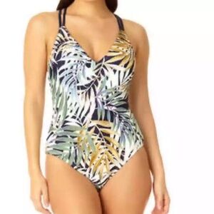 Hurley Ladies One Piece Swimsuit UPF 50+ Cayman Palms NWT
